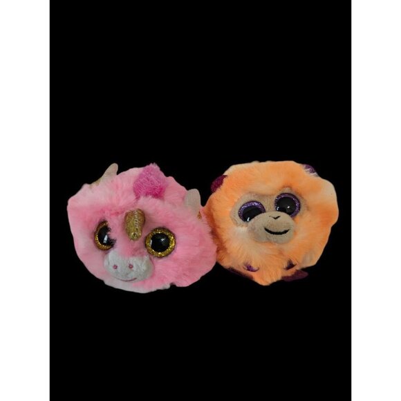 TY Puffies Coconut the Monkey and Fantasia pink Unicorn 4" - Picture 10 of 10